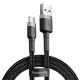 ACC Baseus Cafule USB Type-C, 3A gyorstöltő adatkábel, 0.5m, szürke/fekete