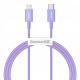 ACC Baseus Superior USB Type-C – iPhone, 20W gyorstöltő adatkábel, 1m, lila