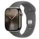 Apple Watch S10 Cellular 46mm Natural Titanium Case with Stone Grey Sport Band - S/M