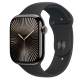 Apple Watch S10 Cellular 46mm Slate Titanium Case with Black Sport Band - M/L