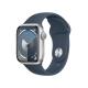 Apple Watch S9 GPS 41mm Silver Alu Case w Storm Blue Sport Band - M/L