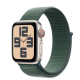 Apple Watch SE2 v3 Cellular 40mm Starlight Alu Case with Lake Green Sport Loop
