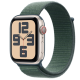 Apple Watch SE2 v3 Cellular 44mm Starlight Alu Case with Lake Green Sport Loop