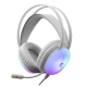 HDP White Shark GH-2444W PEACOCK gamer fejhallgató mikrofonnal - RGB - fehér