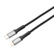 KAB AVAX CB402G STEELY Type C-Lightning 20W gyorstöltő, sodorszálas kábel, 3A, acélszürke - 1,5m