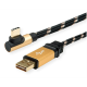 KAB ROLINE Adapter USB-C (90°) - USB 2.0 - 0,8m - arany/fekete