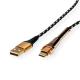 KAB Roline USB-C - USB 2.0 A kábel - 1m