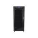 Lanberg 19" szabadon álló rack szekrény 27U/800X1200 üvegajtó, lapraszerelt, LCD kijelző, fekete