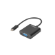 Lanberg USB-C(M) 3.1->VGA(F) adapter kábel 15cm fekete